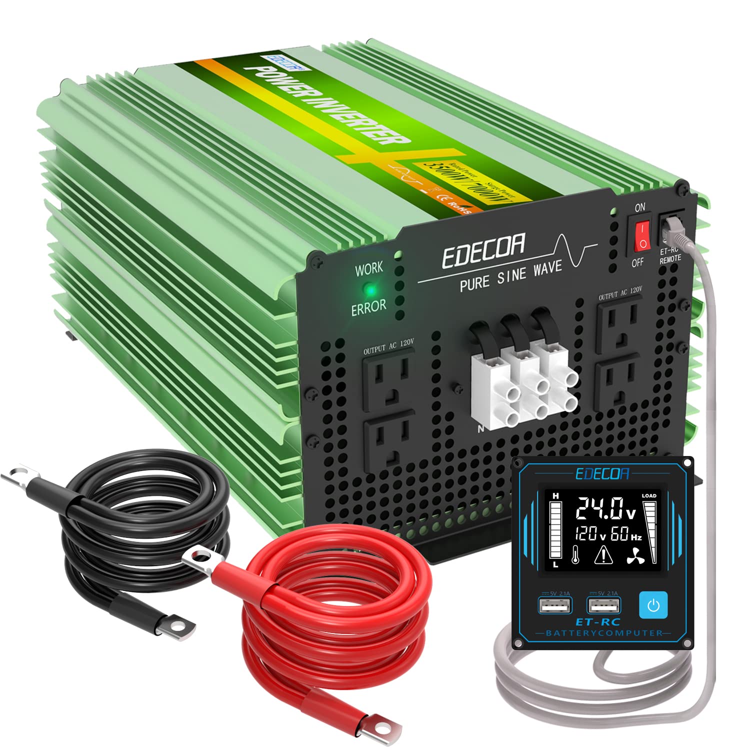 Amazon.com: EDECOA 3500W 24 Volts Pure Sine Wave Power